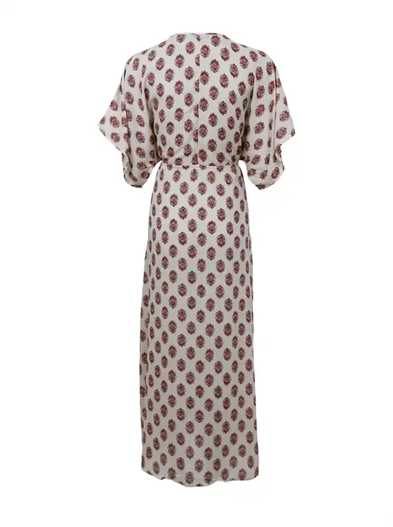 Black Colour - Stella Long V-neck Kjole - Noble Rose