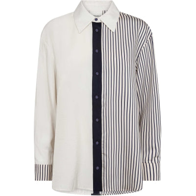 Gossia - Cecilie Skjorte - Navy Creme Stripes 
