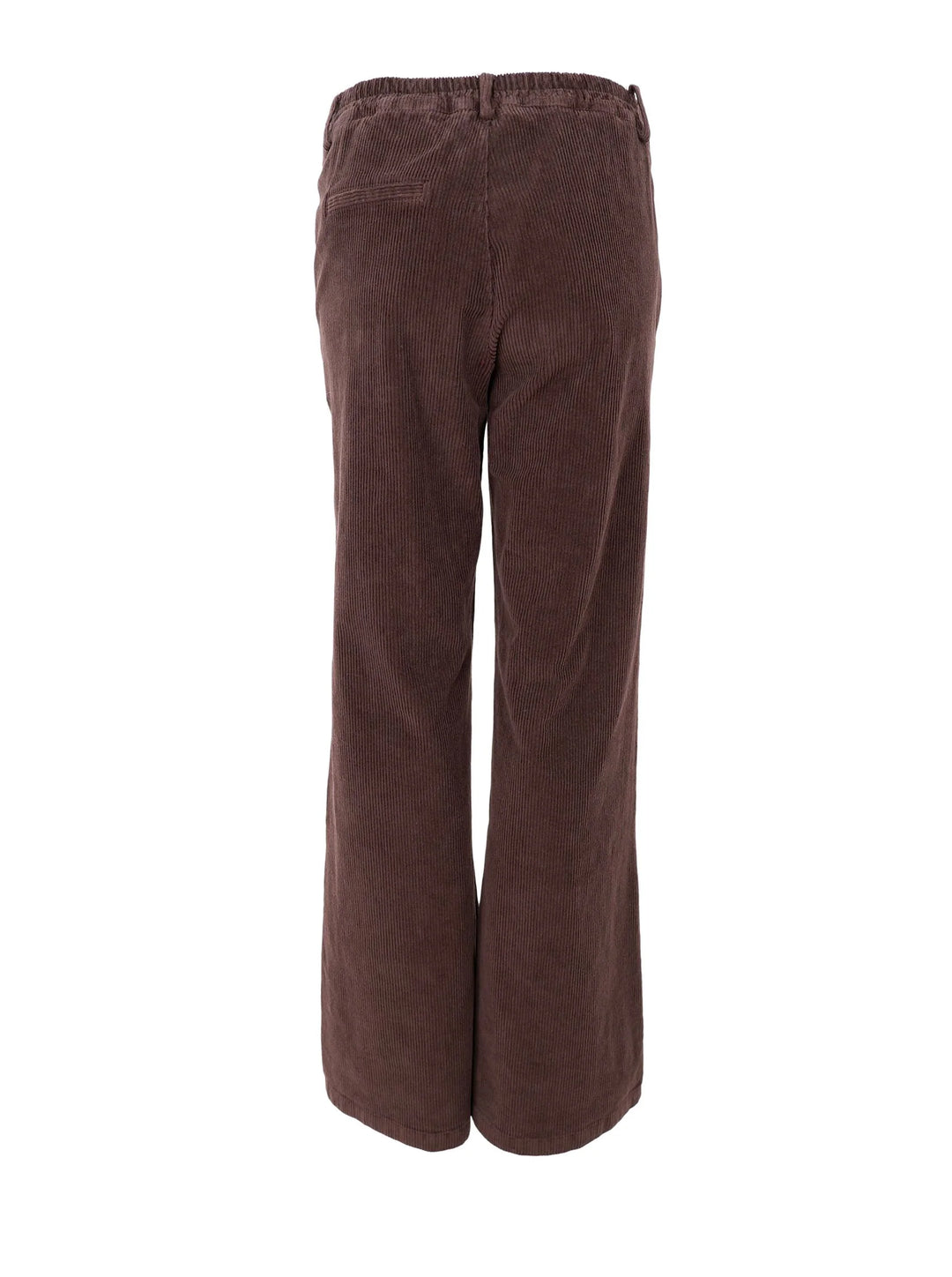 Black Colour - Cora Corduroy Box Trousers - Coffee