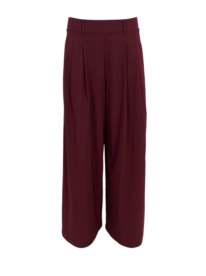 Black Colour - Davina Wide Leg Pants - Plum