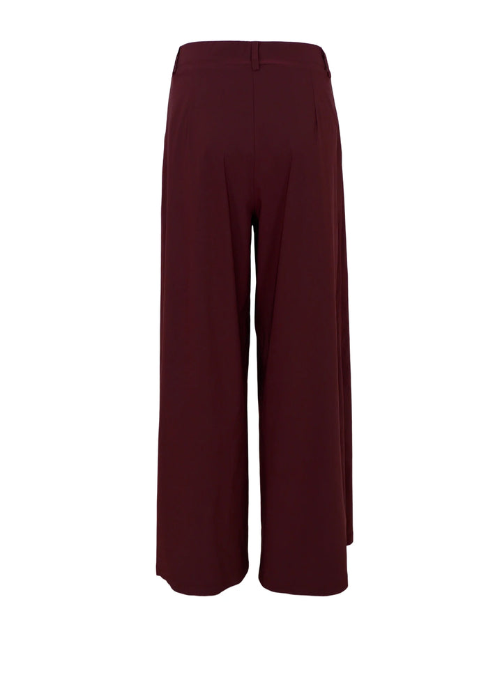 Black Colour - Davina Wide Leg Pants - Plum