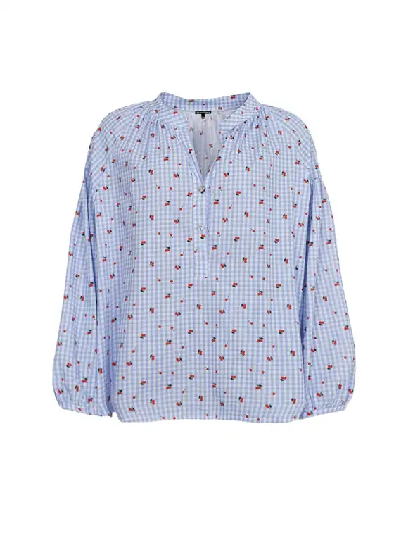 Black Colour - Witty Bluse - Blue Cherry - Onesize
