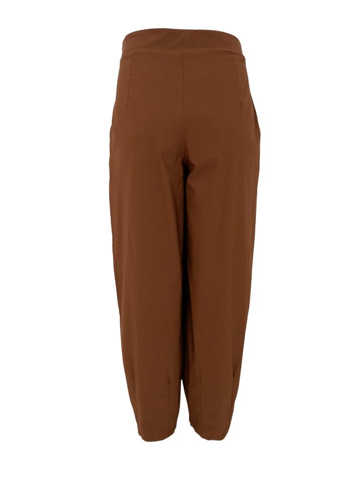 Black Colour - Davina Barrel Trousers - Hazelnut Brown
