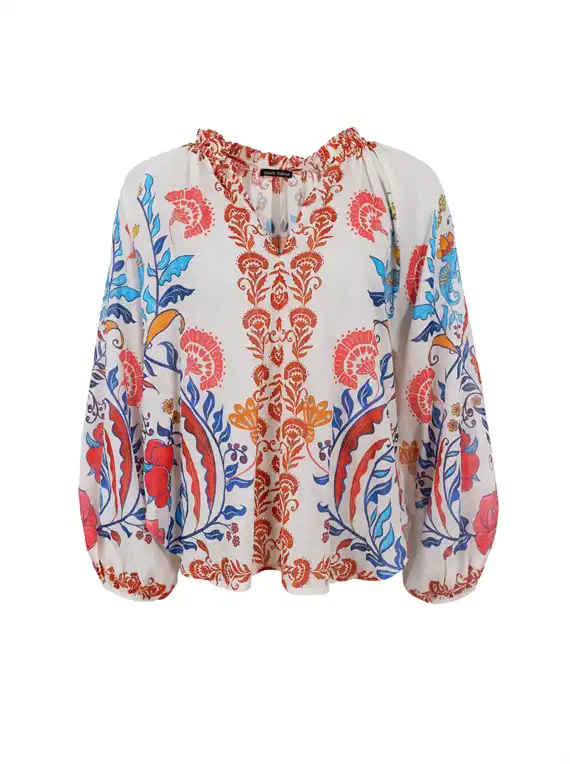 Black Colour - Peacock Blouse - Marsala Red - Onesize