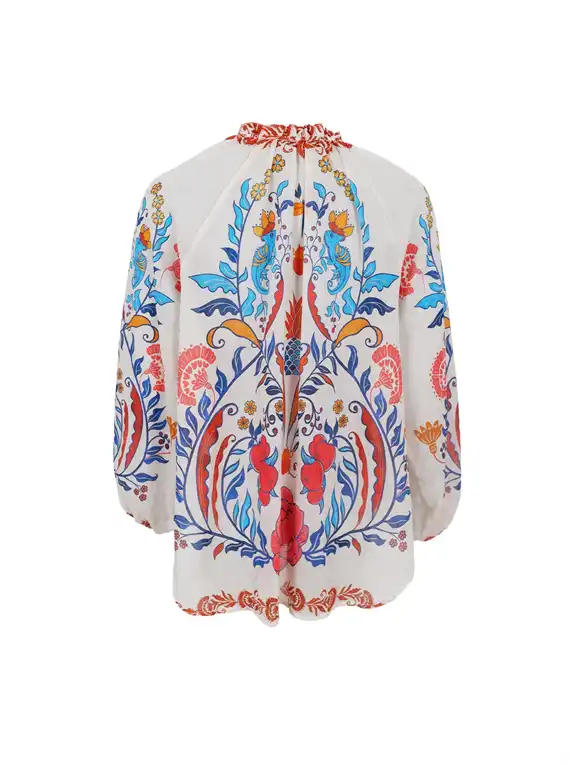 Black Colour - Peacock Blouse - Marsala Red - Onesize