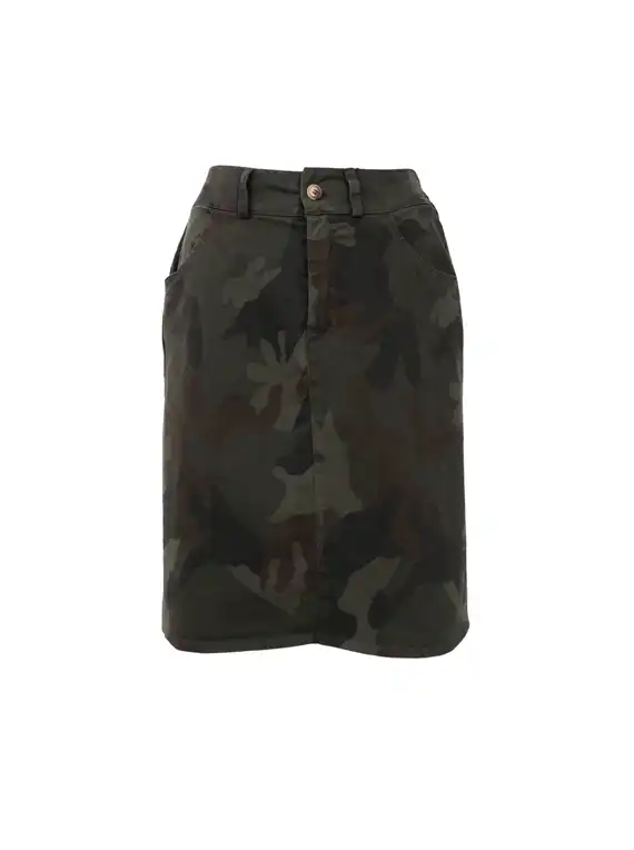 Black Colour - Morgan Kort Nederdel - Camouflage