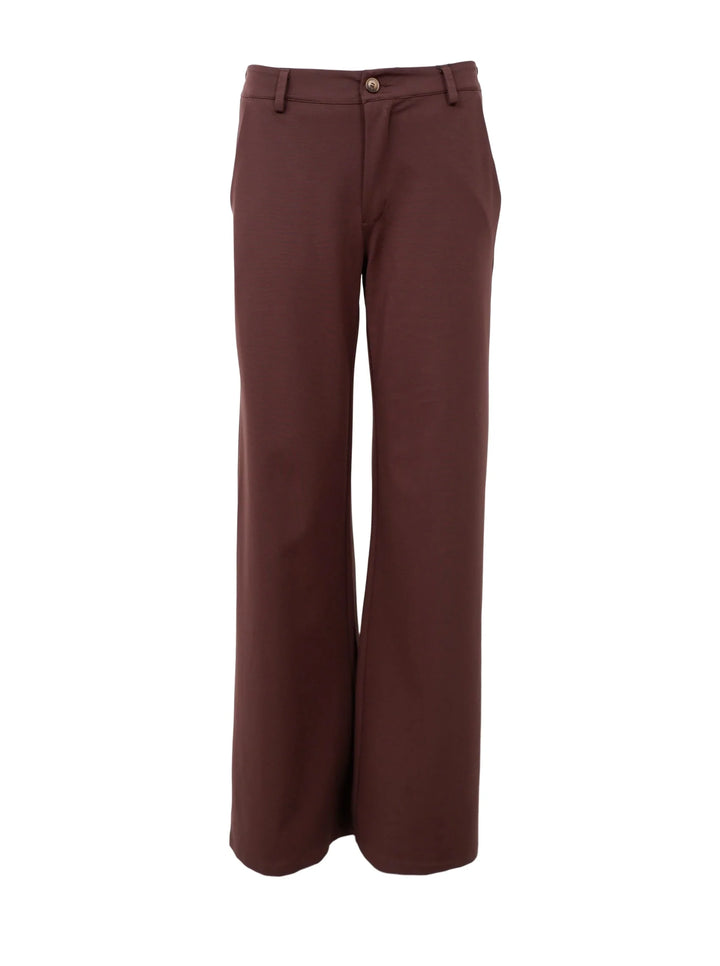 Black Colour - Davi Casual Box Pants - Coffee