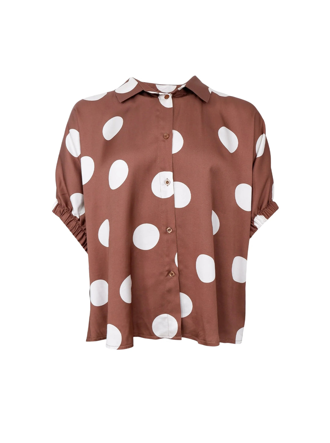 Black Colour - Mabel shirt - Mocha dot - Onesize
