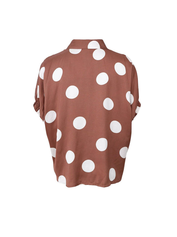 Black Colour - Mabel shirt - Mocha dot - Onesize