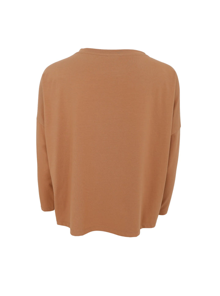 Black Colour - May loose LS bluse - Tobacco
