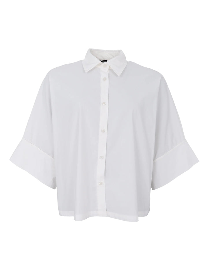 Black Colour - Davina Loose Shirt - White - Onesize