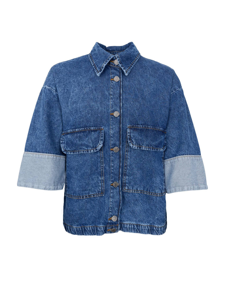 Black Colour - Izzy Denim Jakke - Mid Blue