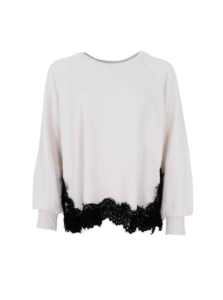 Black Colour - Evy Lace Sweatshirt - Off White