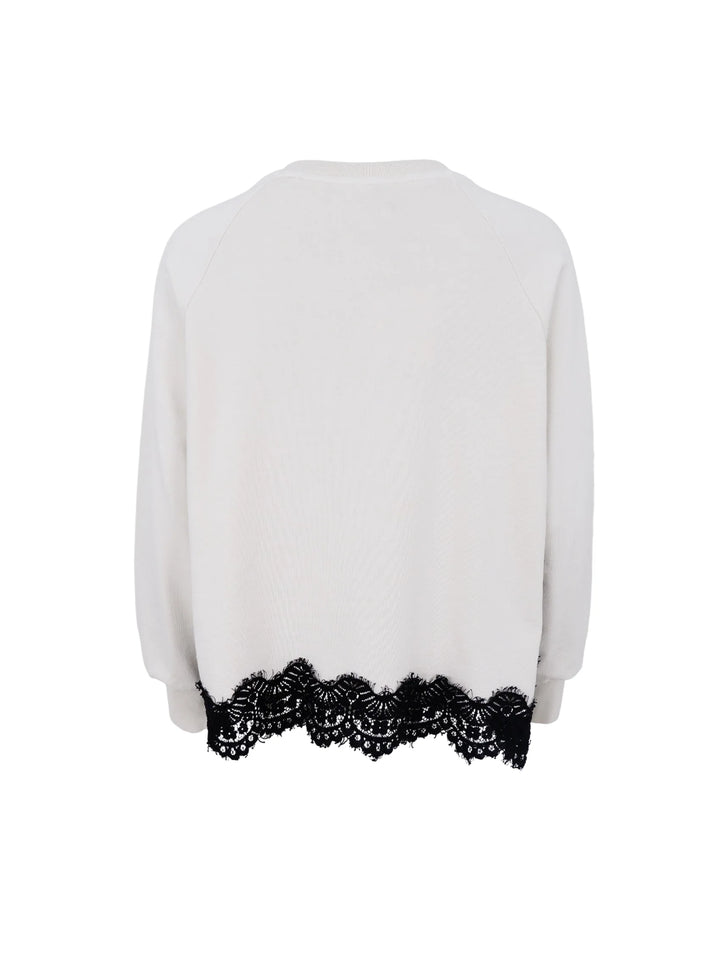 Black Colour - Evy Lace Sweatshirt - Off White
