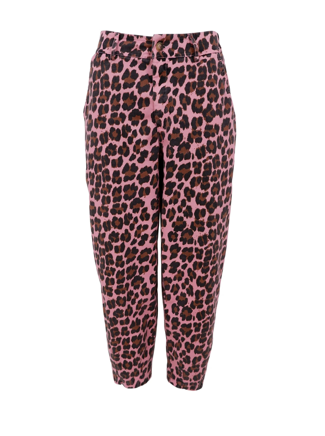 Black Colour - Ellie Barrel Pants - Pink Leopard