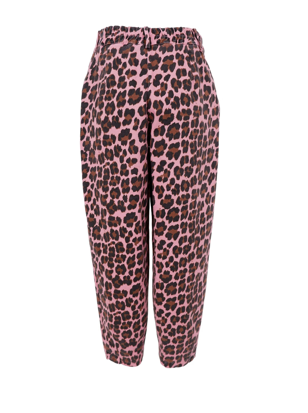 Black Colour - Ellie Barrel Pants - Pink Leopard