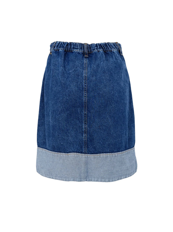 Black color - Cizzy denim skirt - Mid blue
