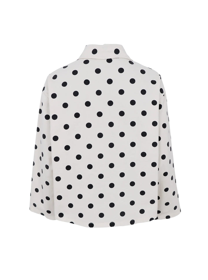 Black Colour - Ellie Shirt Jacket - White Dot - Onesize