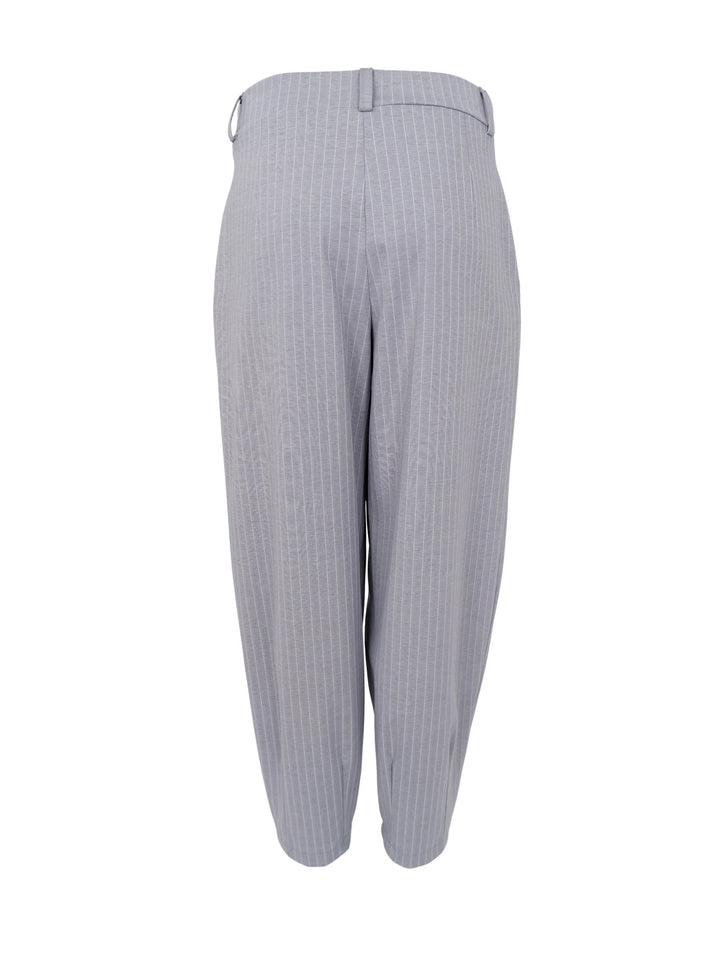 Black Colour - Milano Barrel Bukser - Grey Stripe