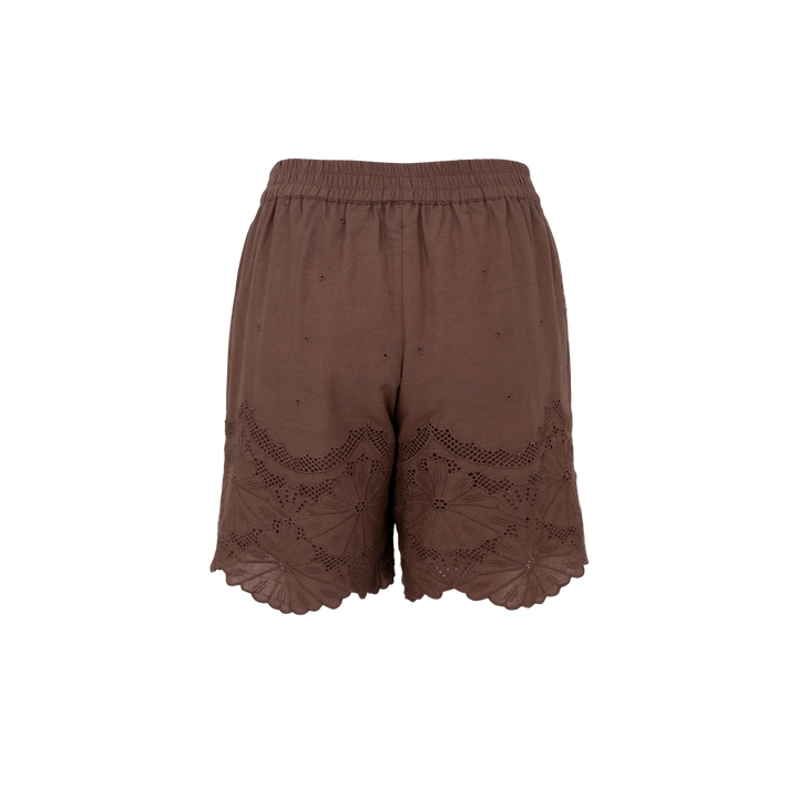 Black Colour - Agneta Lace Shorts - Espresso