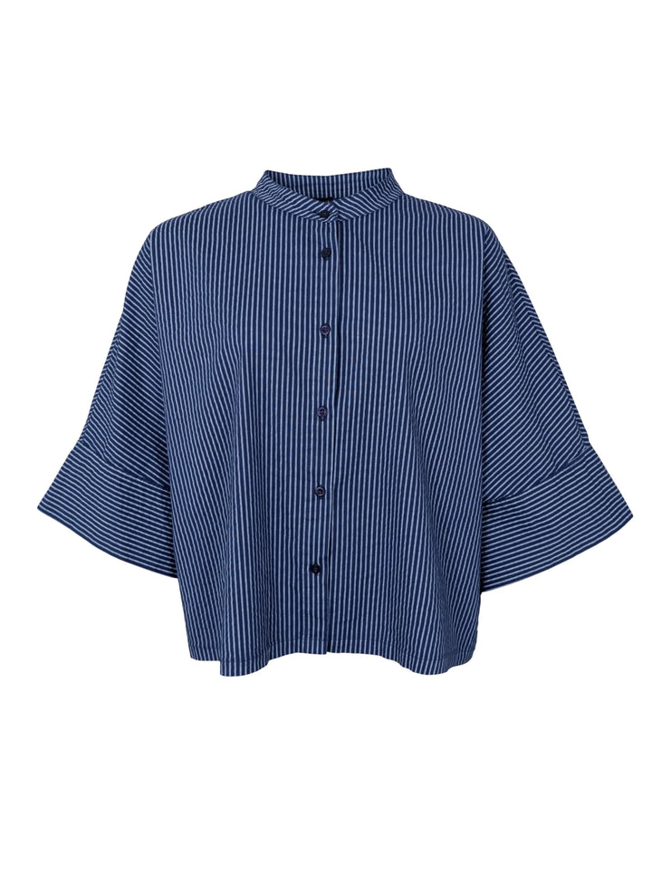 Black Colour - Ally Loose shirt - Navy - Onesize