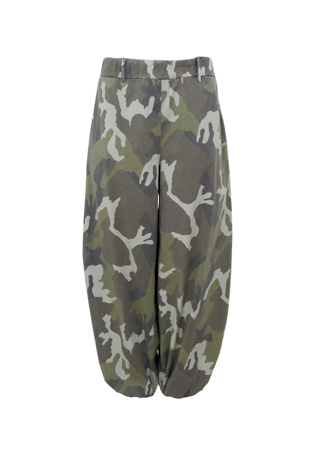 Black Colour - Ally Balloon Pants - Army Camouflage