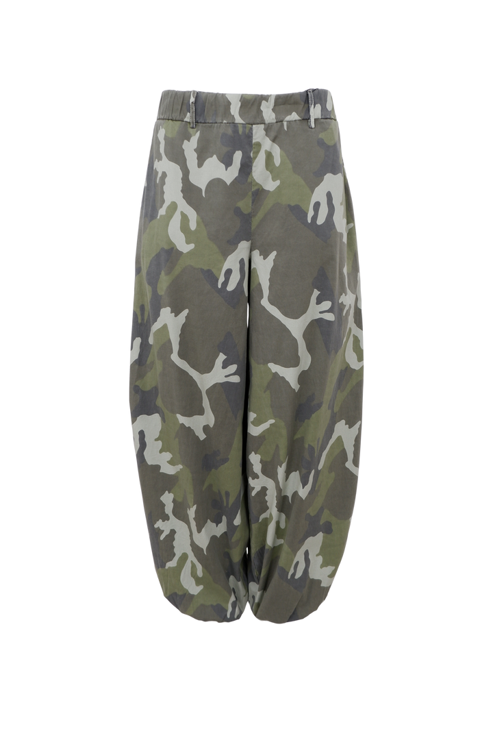 Black Colour - Ally Balloon Pants - Army Camouflage