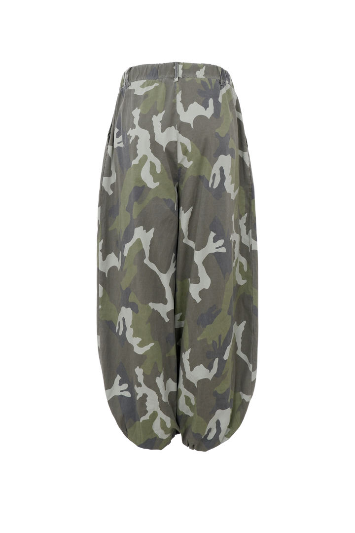 Black Colour - Ally Balloon Pants - Army Camouflage
