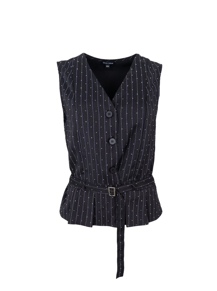 Black Colour - Angelica Strass Vest - Black