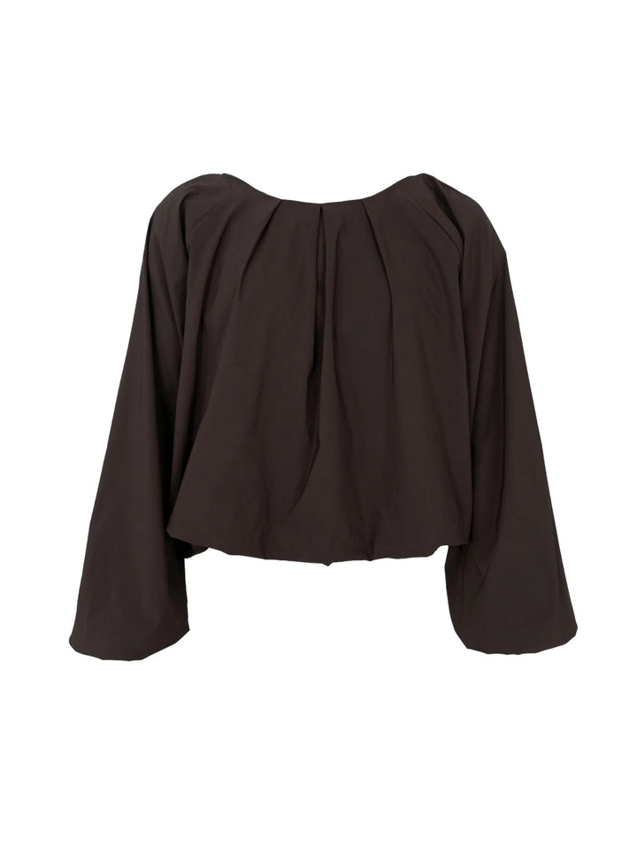 Black Colour - Davina Balloon Bluse - Coffee