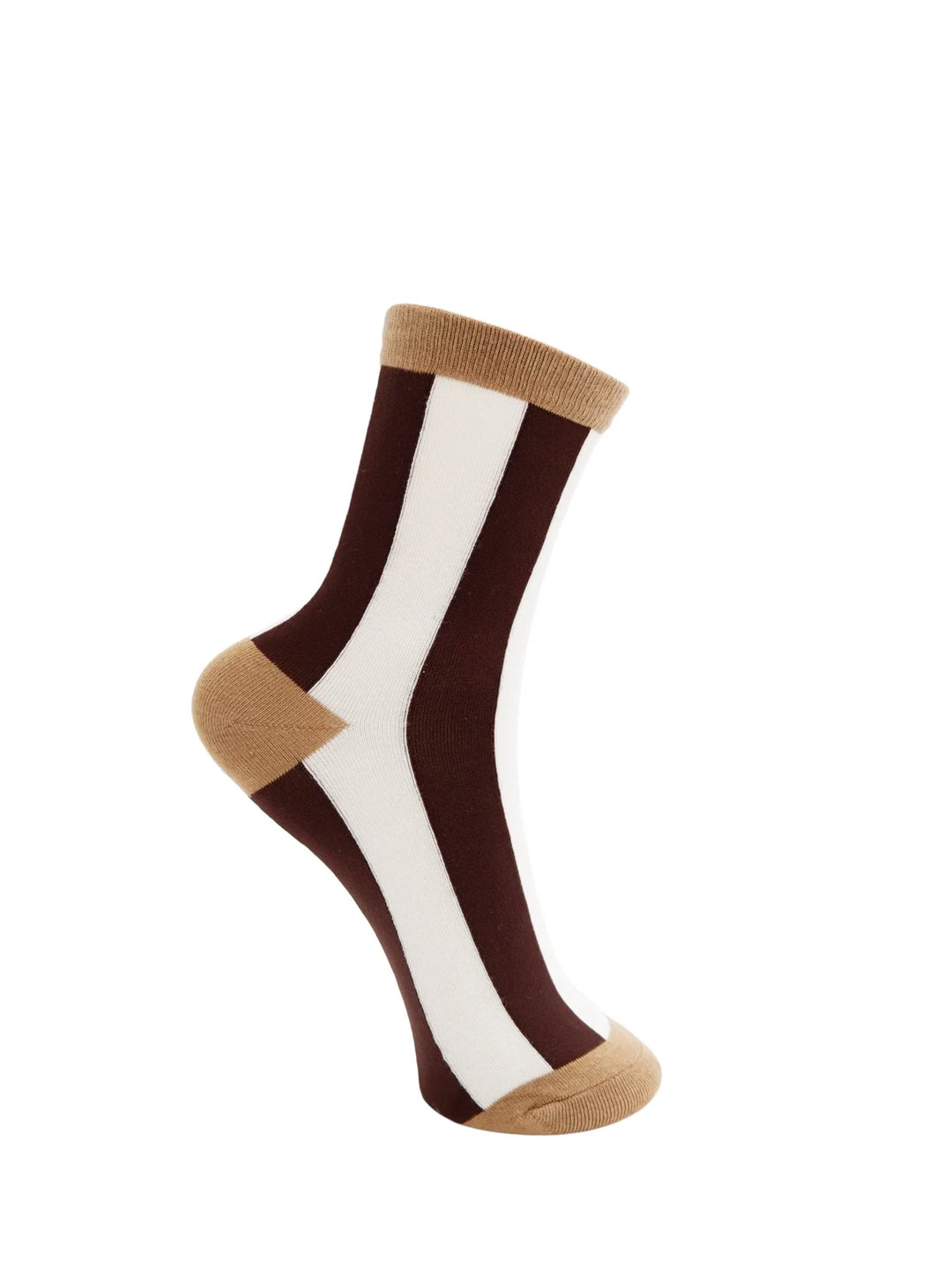 Black Colour - Yesenia Strømper - Off White/Coffee - Onesize