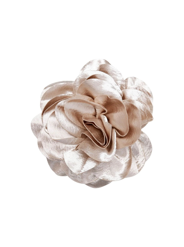 Black Colour - Sage Big Flower 2-in 1 - Brooch - Champagne - Onesize