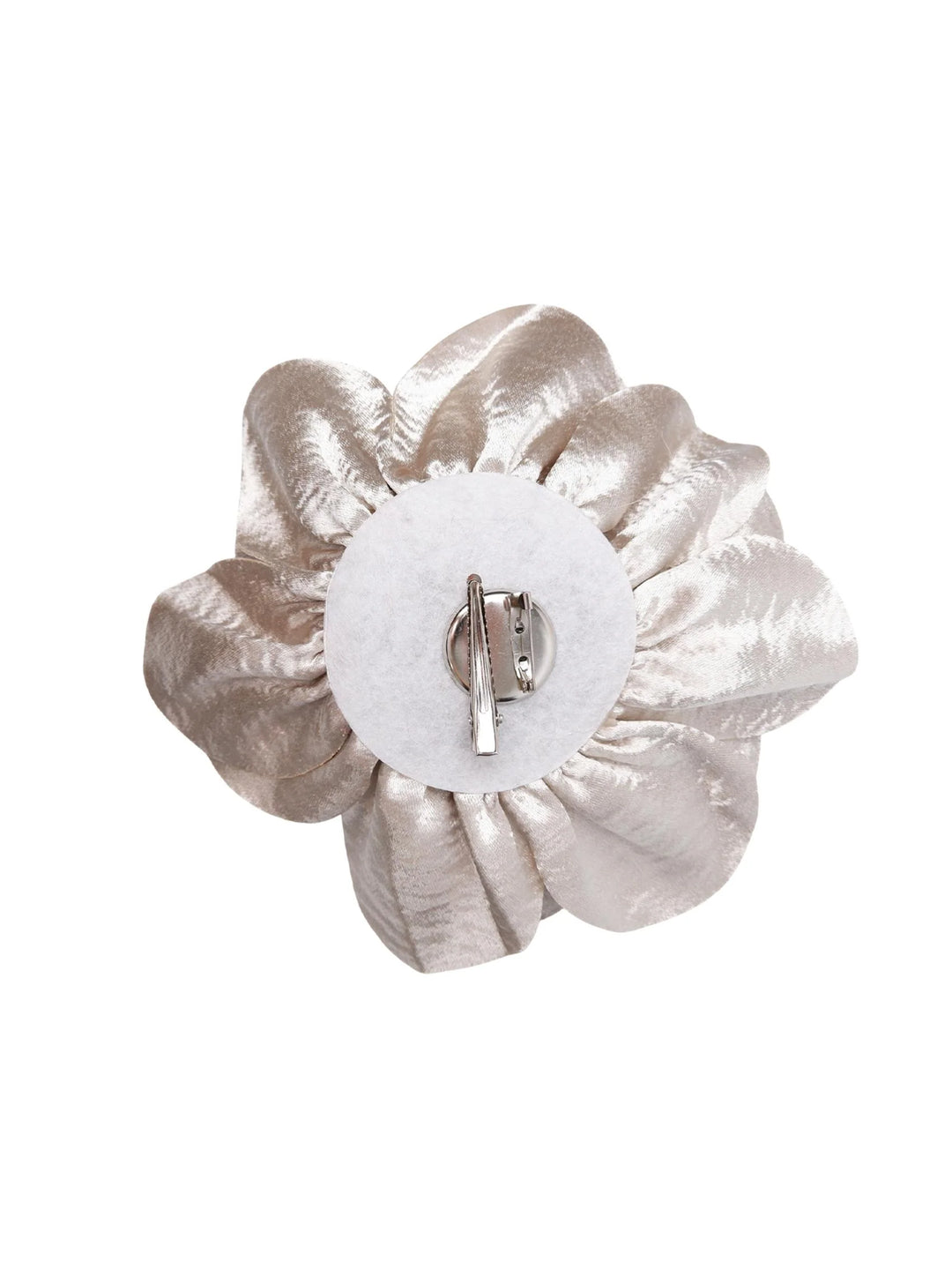 Black Colour - Sage Big Flower 2-in 1 - Brooch - Champagne - Onesize