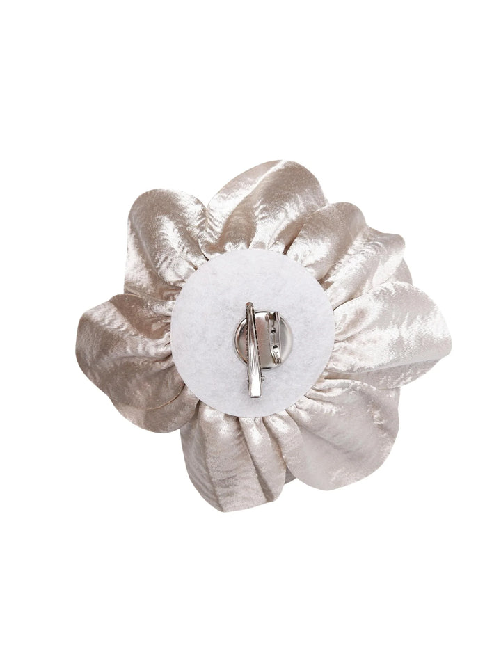 Black Colour - Sage Big Flower 2-in 1 - Brooch - Champagne - Onesize