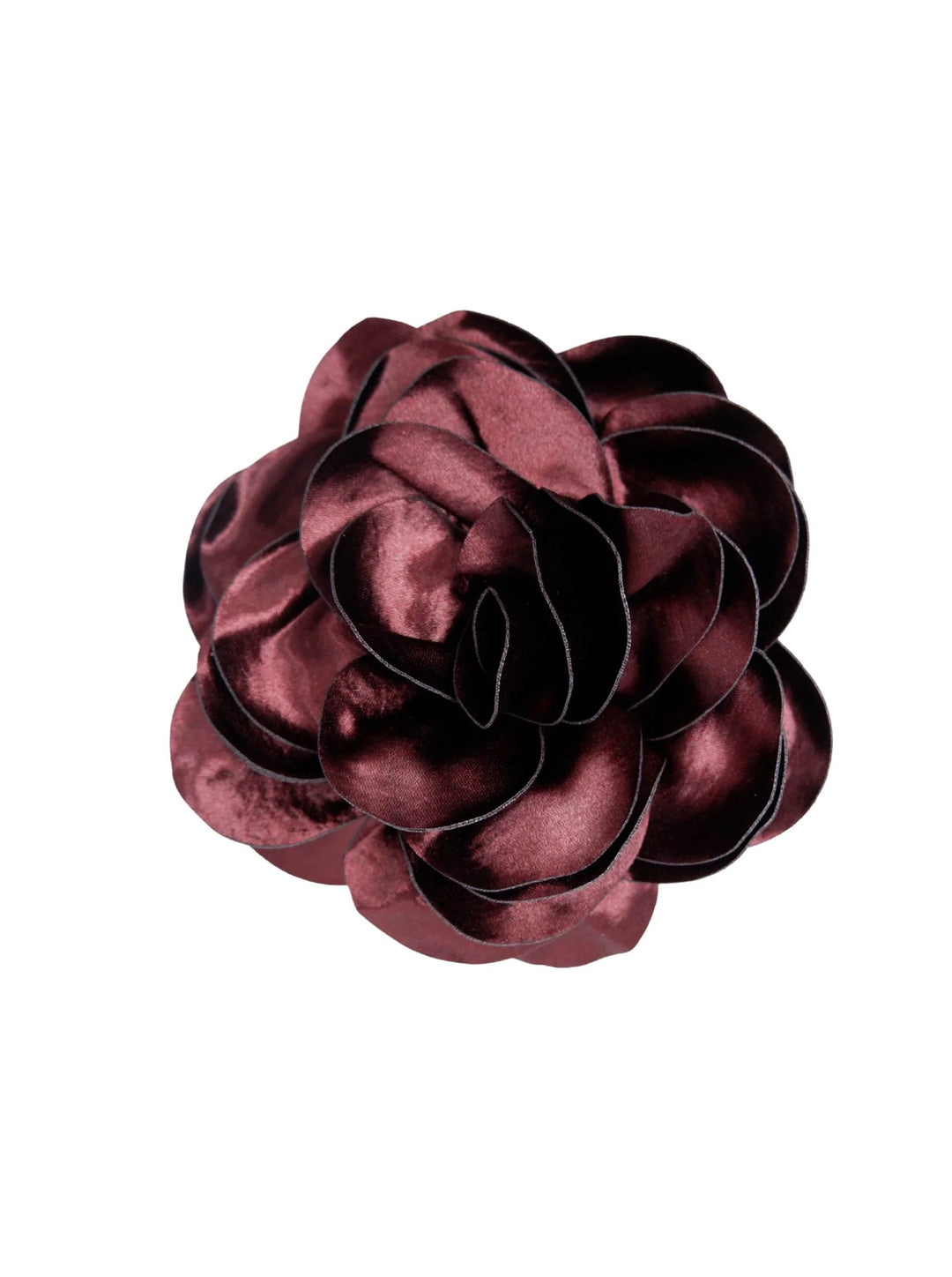Black Colour - Sage Big Flower 2-in 1 - Brooch - Mocca Wine - Onesize