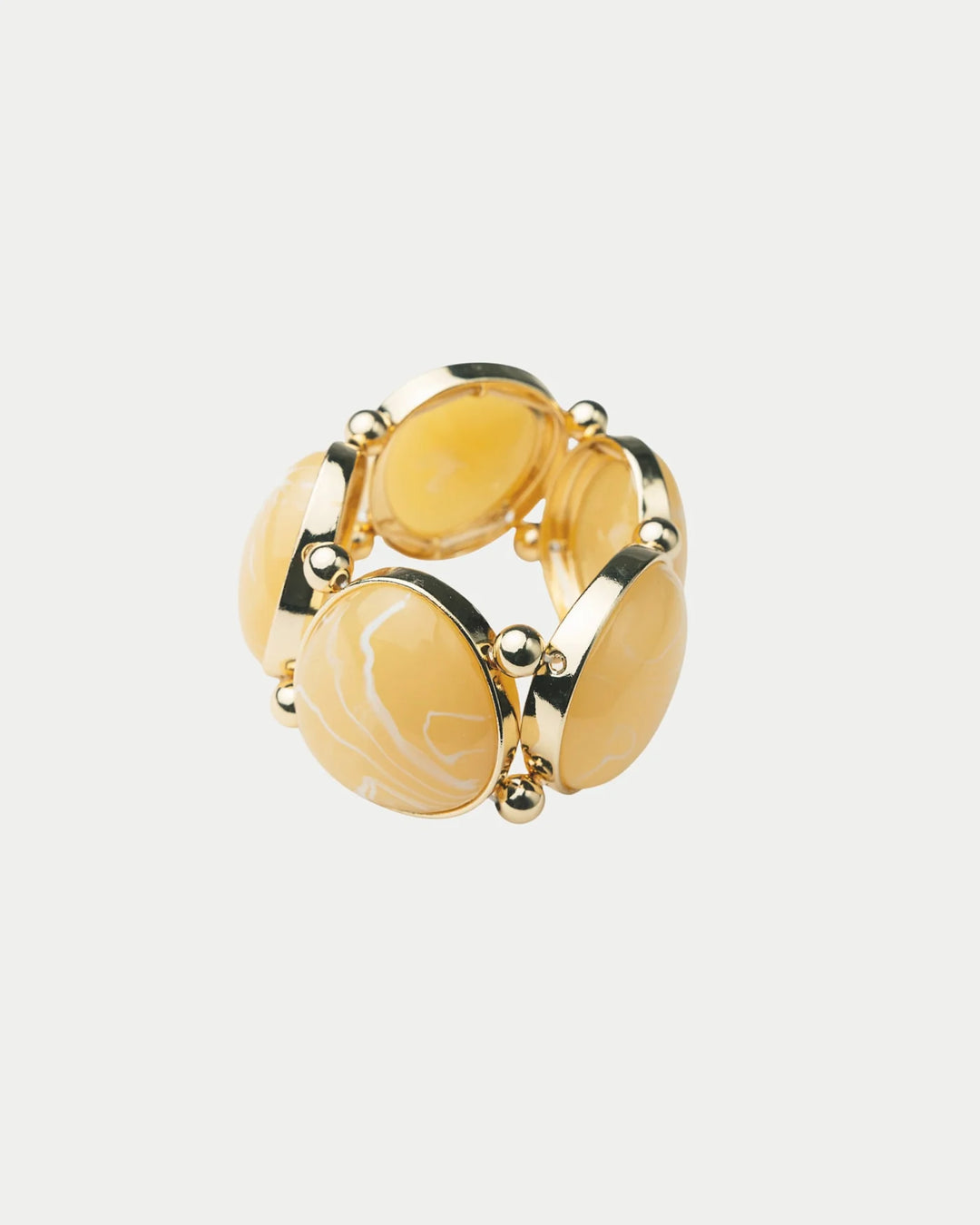 Bow 19 - Vala Elastic Bracelet - Gold W Cream