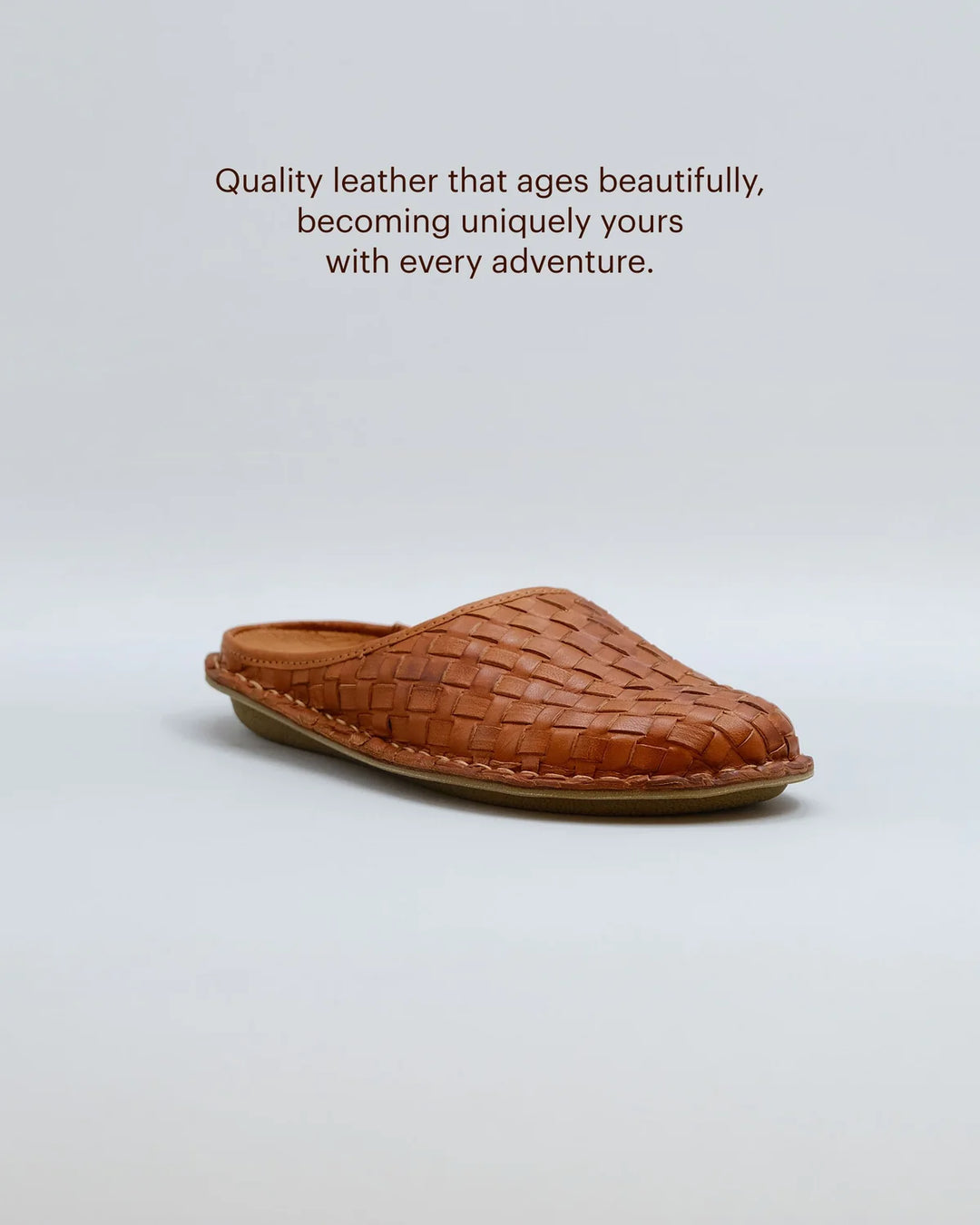 VIBAe - Woven Leather Sandals - Cognac brown