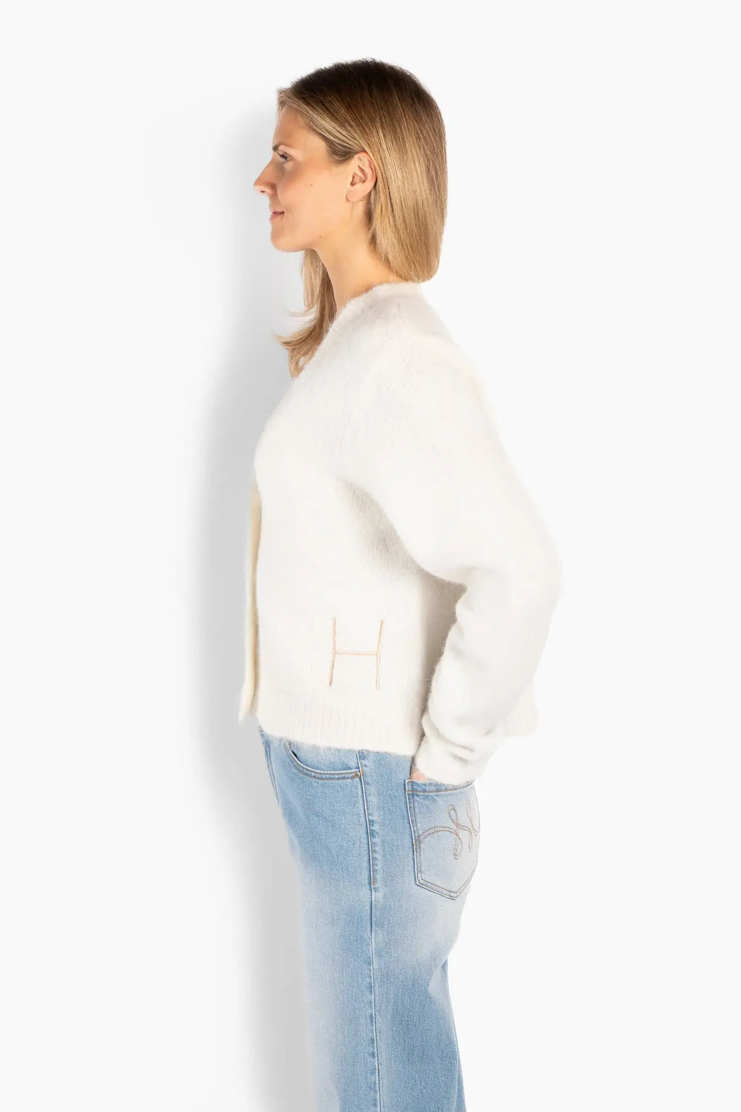 Hést - Pernille Short Cardigan - White Alyssum