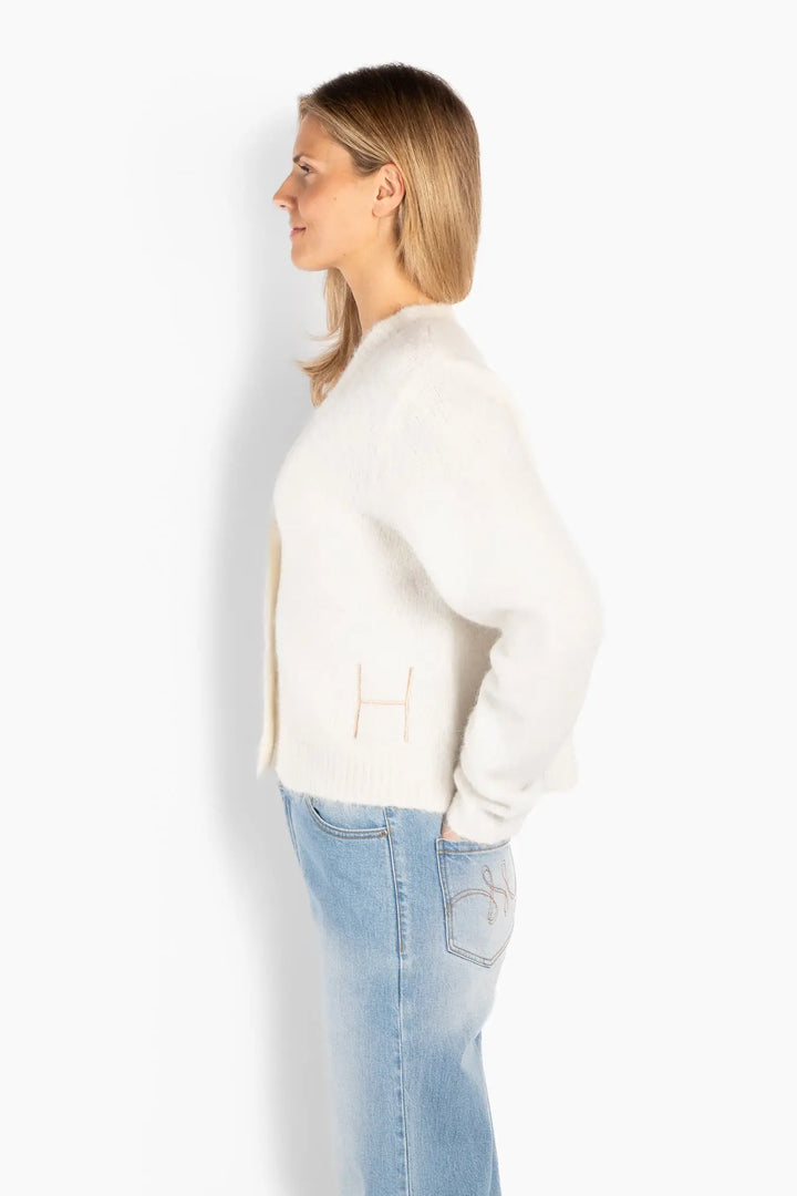 Hést - Pernille Short Cardigan - White Alyssum