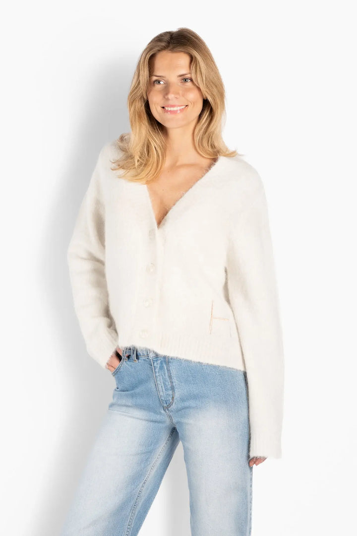 Hést - Pernille Short Cardigan - White Alyssum