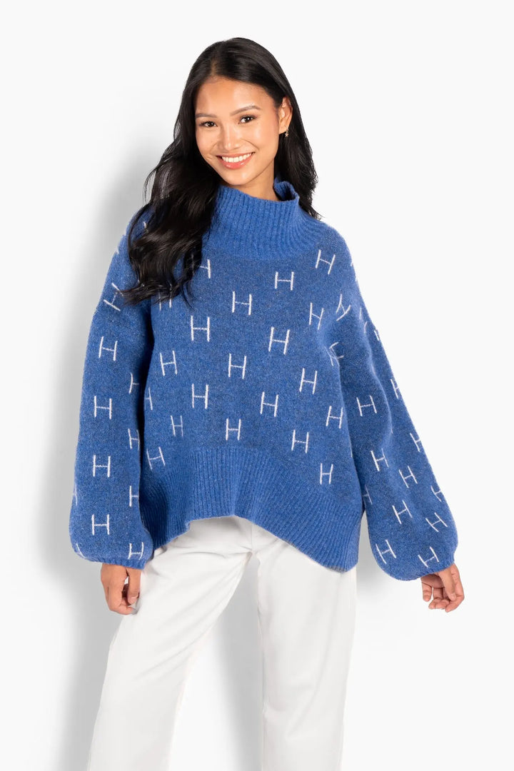 Hést - Fam Short Sweater - Blue Yonder