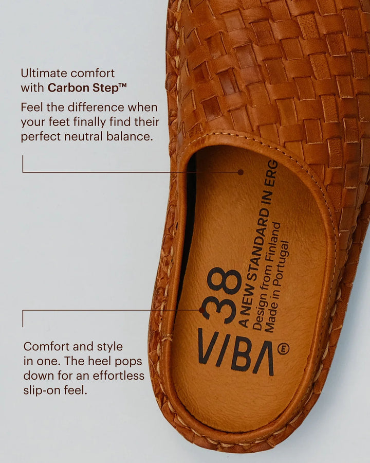 VIBAe - Woven Leather Sandals - Cognac brown