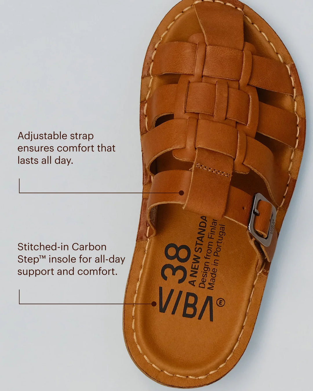 VIBAe - Amalfi Leather sandal - cognac brown