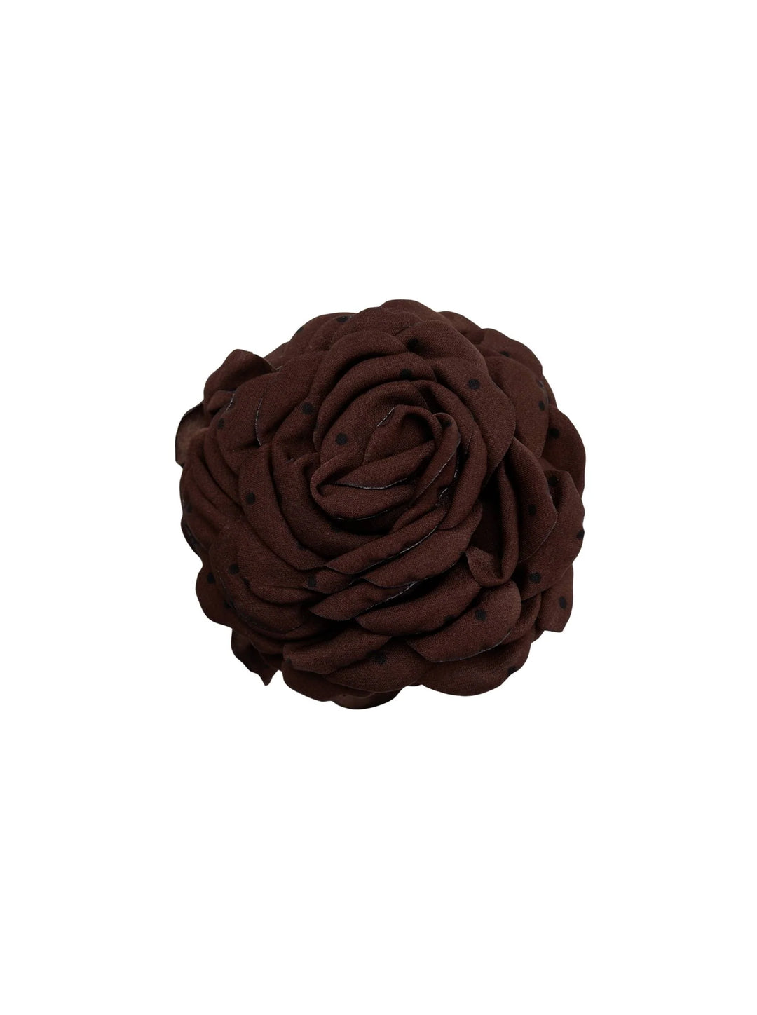 Black Colour - Villa Mega Flower - Hair Claw - Coffee w. Dots