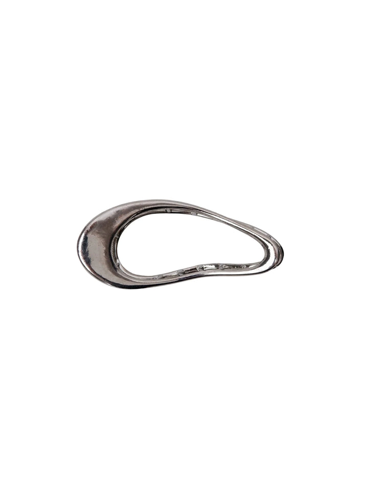Black Colour - Flow Matt Hair Claw - Matt Silver Coloured