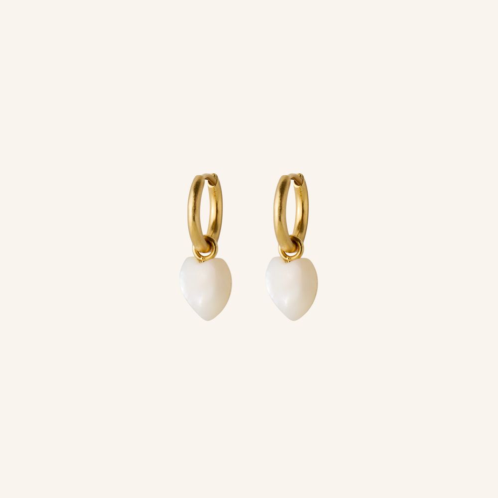 Pernille Corydon - Ocean Heart Huggies - Guld - 19mm