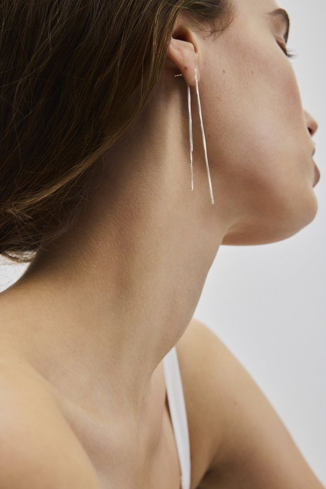 Pernille Corydon - Airy Earrings - 80mm - Silver