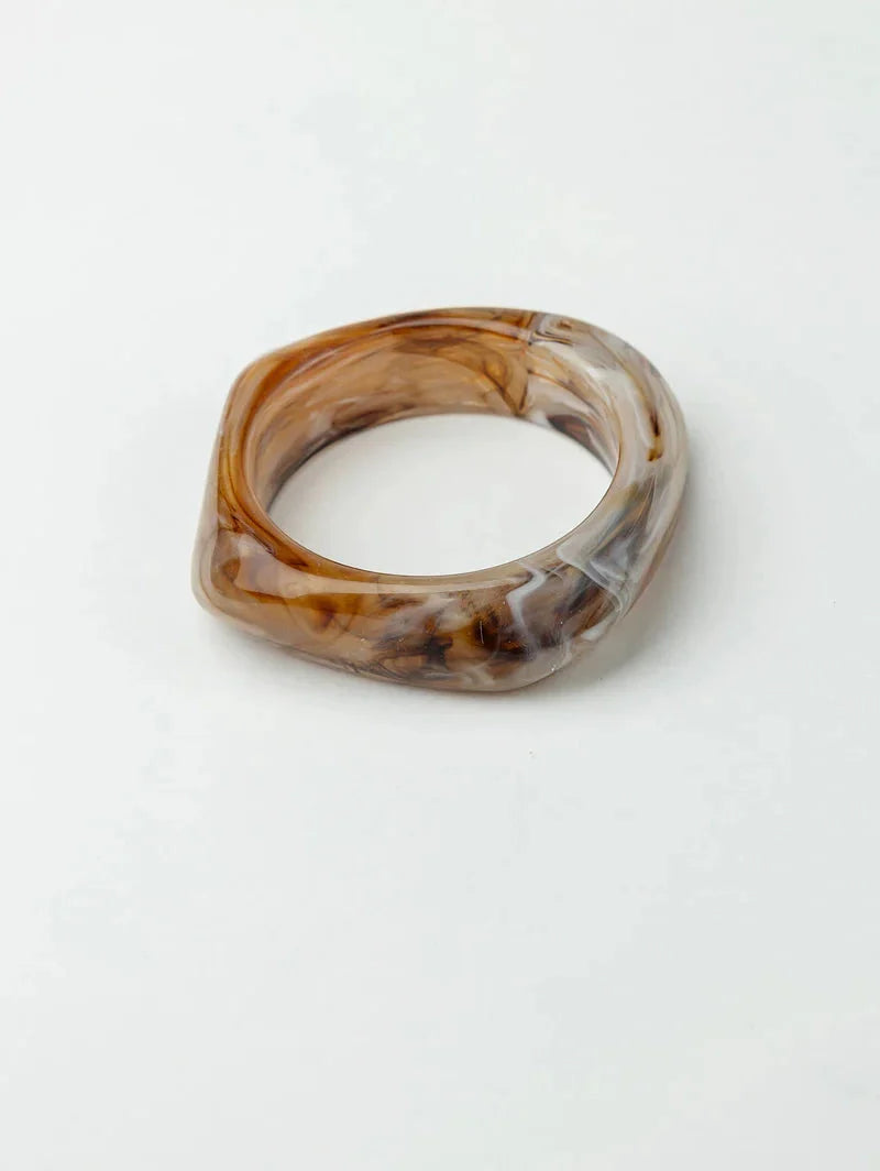Bow 19 - Big square armbånd - Light Brown