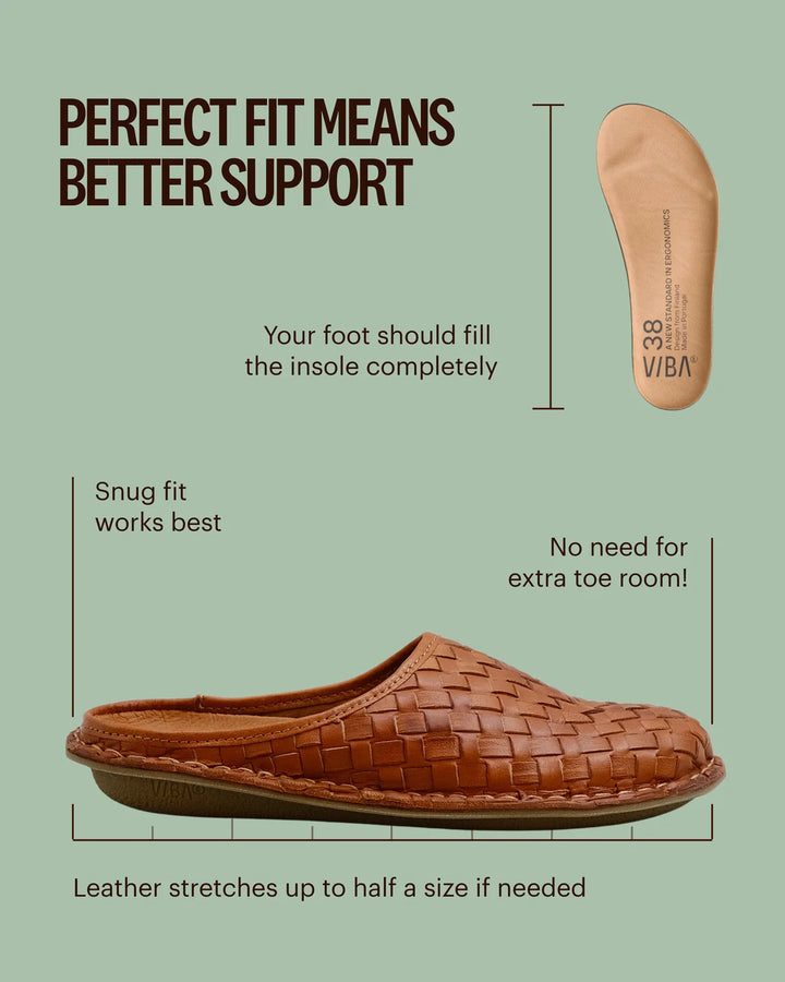 VIBAe - Woven Leather Sandals - Cognac brown
