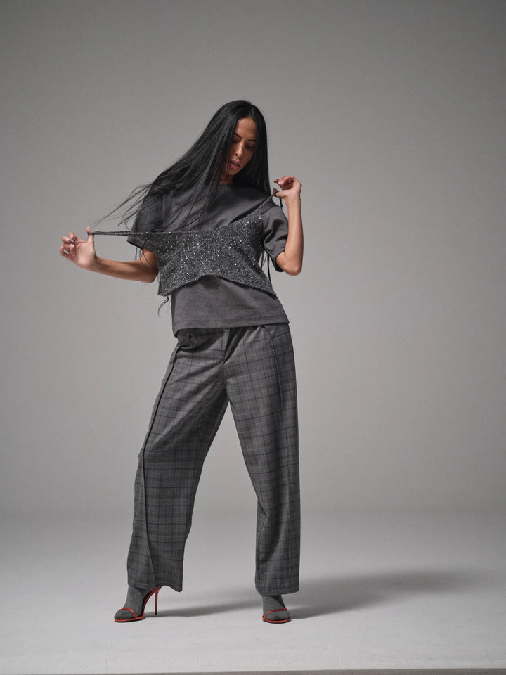 Heyanno – On Check Bukser – Grey